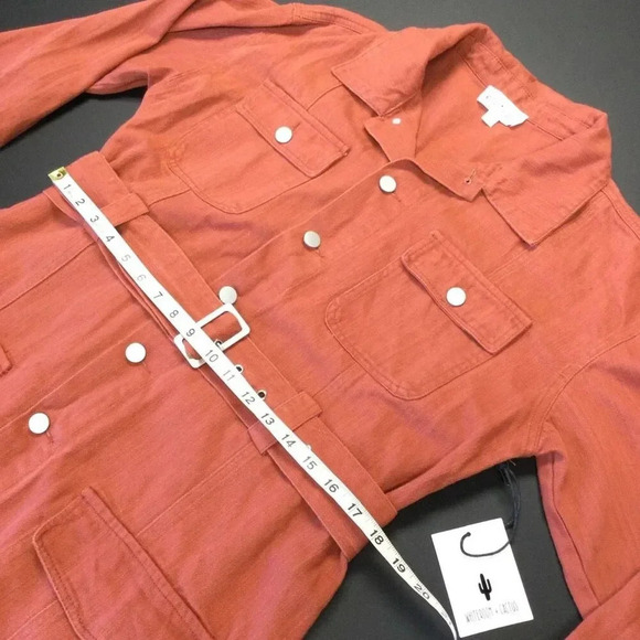 NWT Whiteroom+Cactus Womens Orange Belted Long Sleeve Button Front Jacket Large - Picture 5 of 12